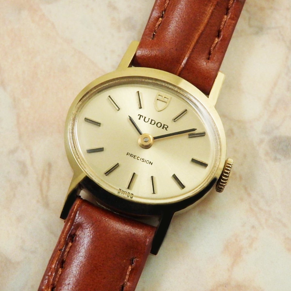 チュードル/TUDOR アンティーク レディース 18KYG 金無垢 シャンパン