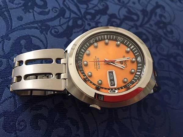JA-1283| セイコー 5スポーツ オレンジダイアル 復刻版 自動巻き 未使用
