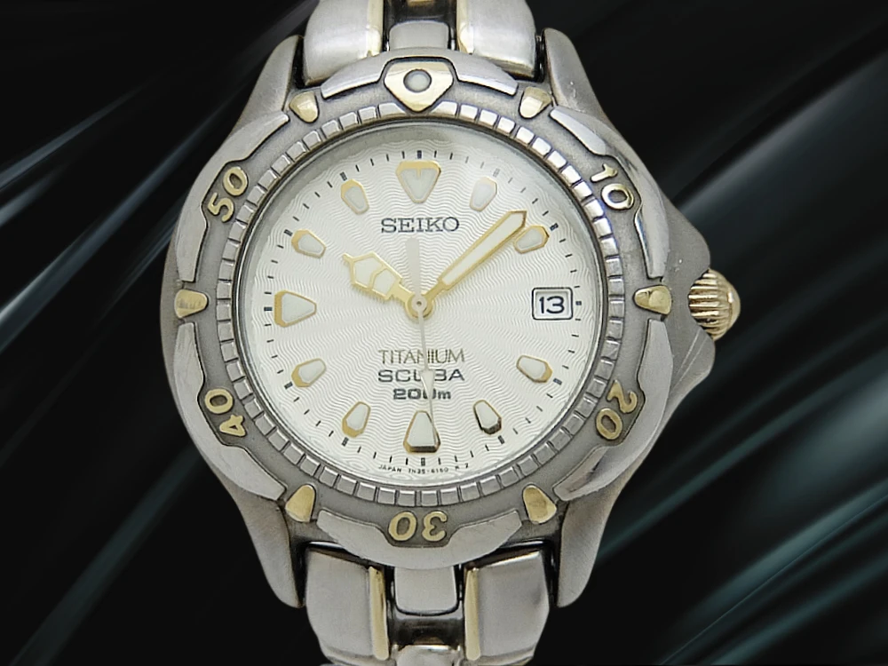 JA-3433| セイコー スキューバ 200M 7N35-6120 チタン シルバー