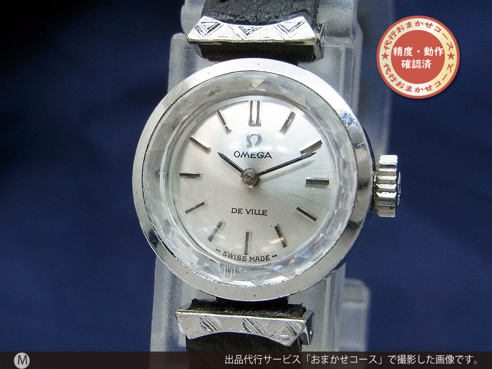 O-7709| オメガ デビル レディース Cal.485 アンティーク カットガラス