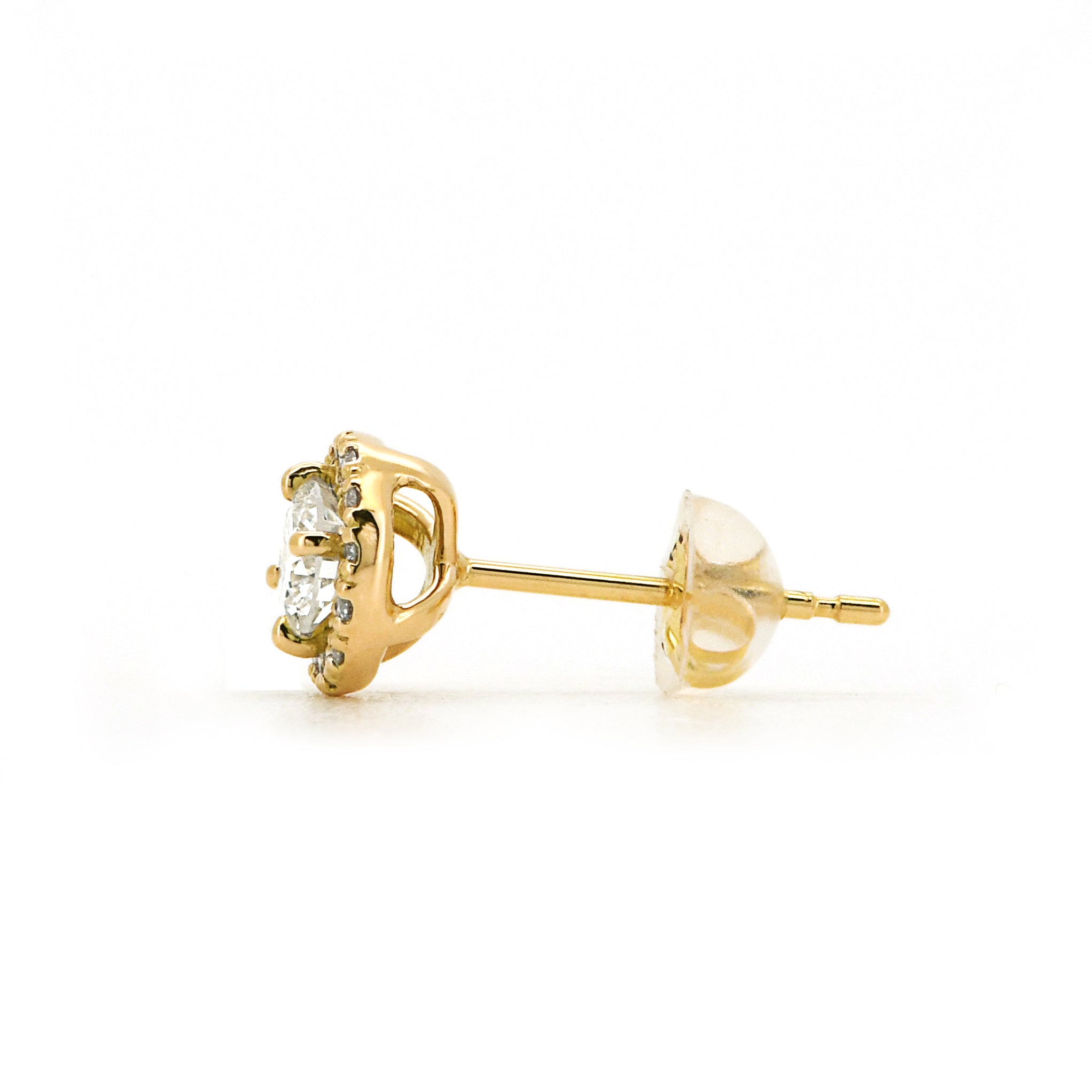 取り巻き ダイヤモンド ピアス 合計0.5ct K18YG Pt APS032C 鑑定書付き