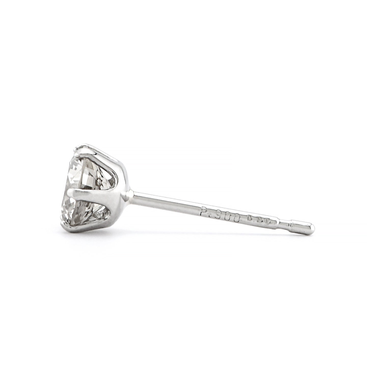 一粒 ダイヤモンド ピアス 計0.60ct プラチナ 6本爪 スタッド ピアス