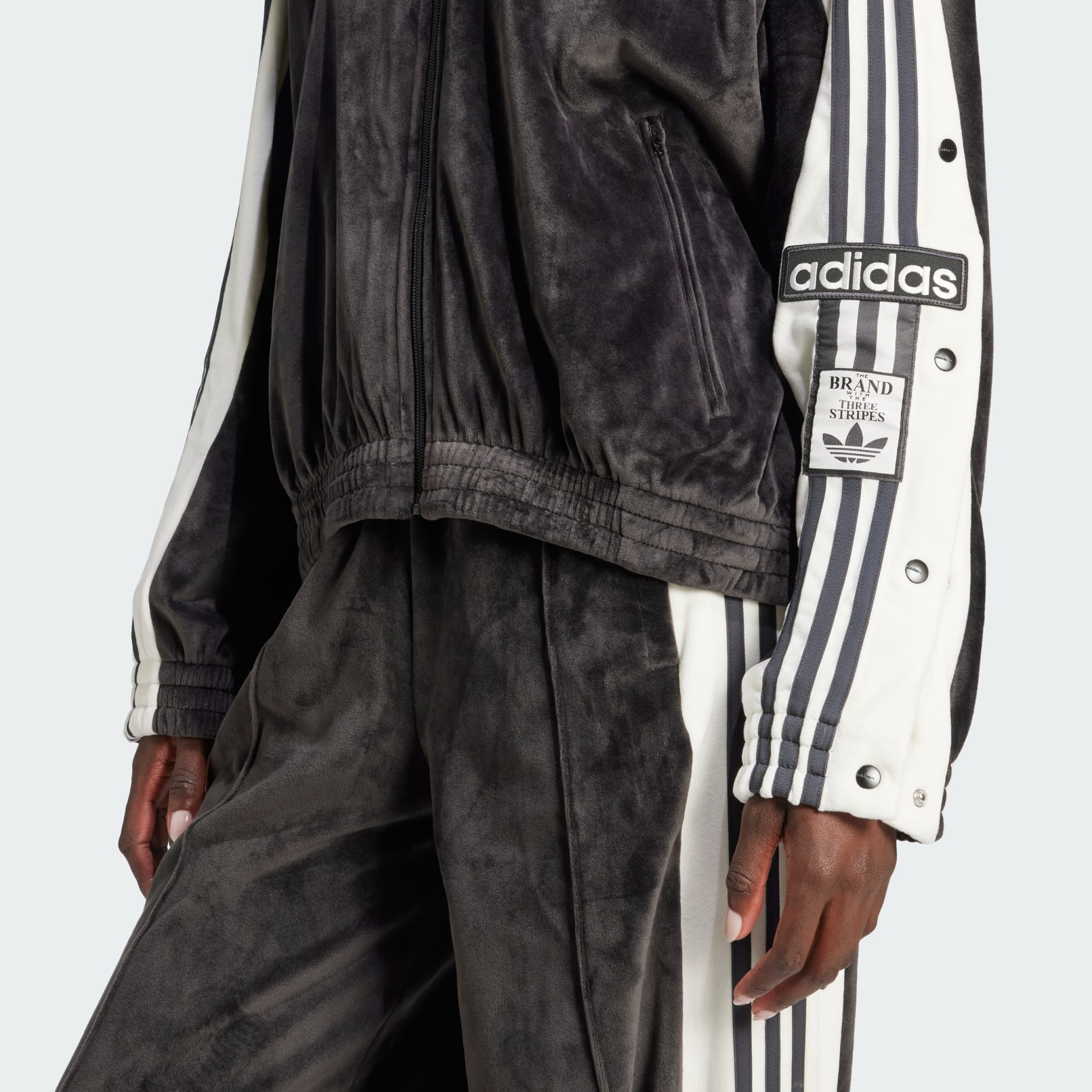 Women's Clothing - Adibreak Velour Track Top - Black | adidas