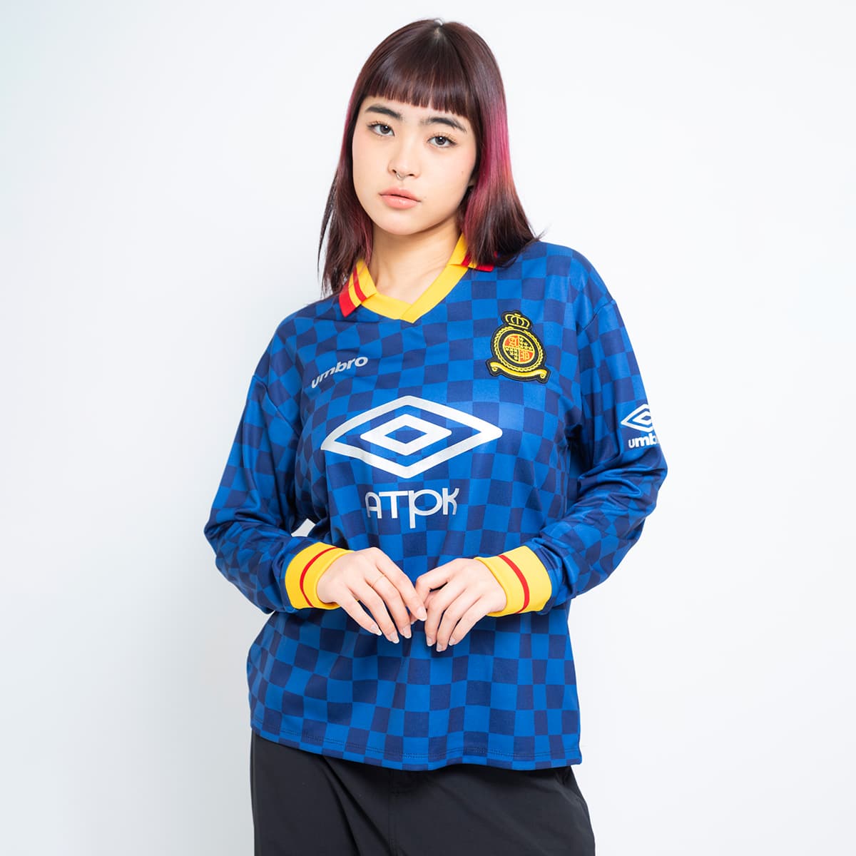 UMBRO atmos pink Long-sleeve Jersey NAVY（アンブロ アトモス ピンク
