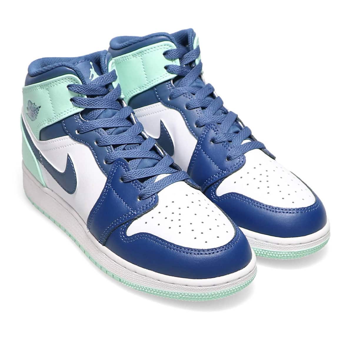 JORDAN BRAND AIR JORDAN 1 MID (GS) MYSTIC NAVY/MINT FOAM-WHITE