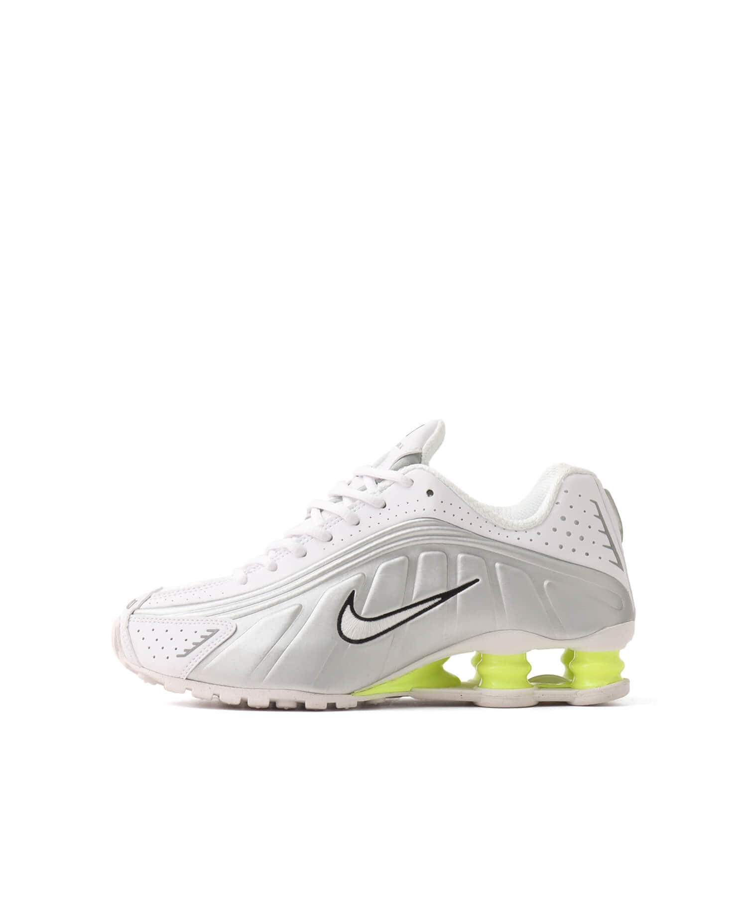 NIKE SHOX R4 WHITE/WHITE-METALLIC SILVER-VOLT （ナイキ ウィメンズ