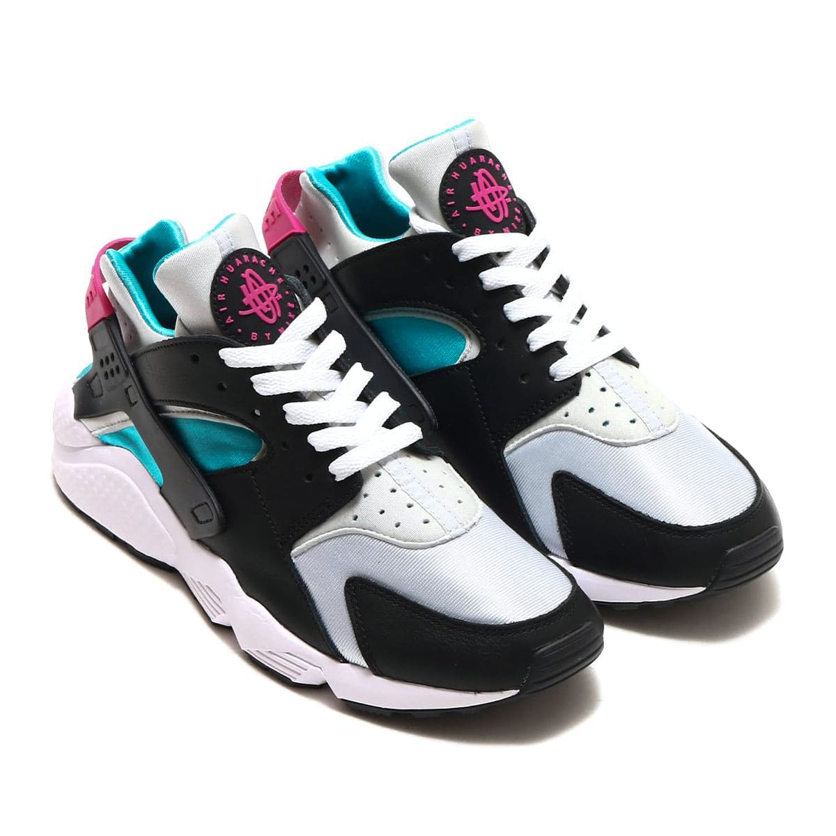 NIKE AIR HUARACHE BLACK/LETHAL PINK-NEW EMERALD（ナイキ エア