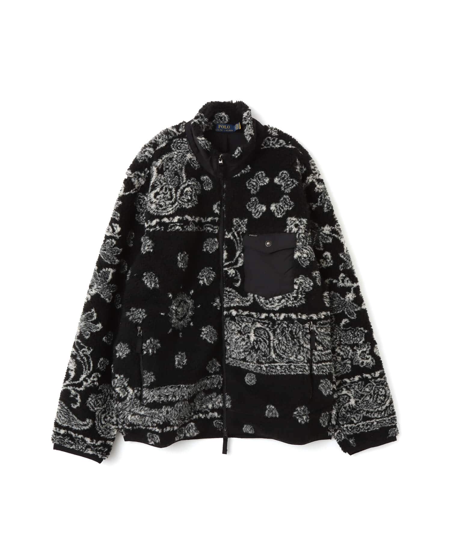 POLO RALPH LAUREN JAQUARD HI-PILE JACKET YUKON PATCHWORK BANDANA