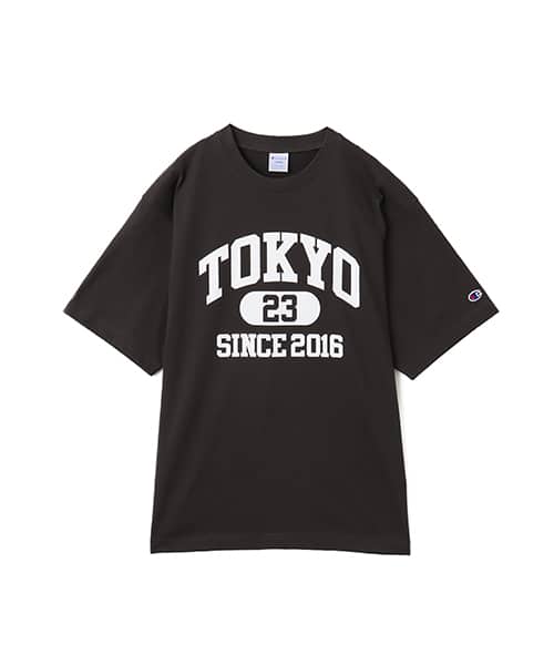 TOKYO23 × champion College Logo T-shirt LIGHT BLACK（トウキョウ23