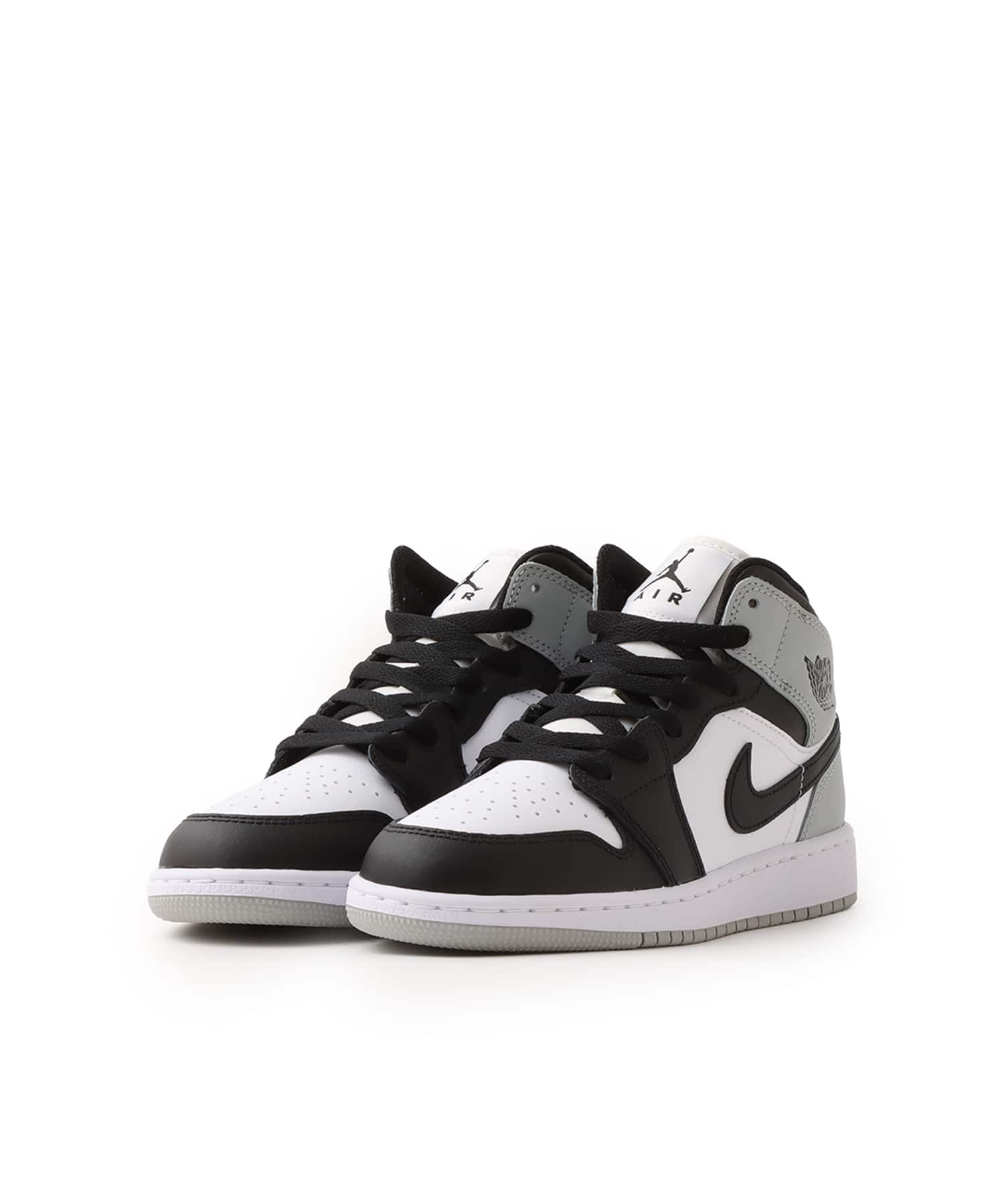 JORDAN BRAND AIR JORDAN 1 MID (GS) WHITE/BLACK-LT SMOKE GREY