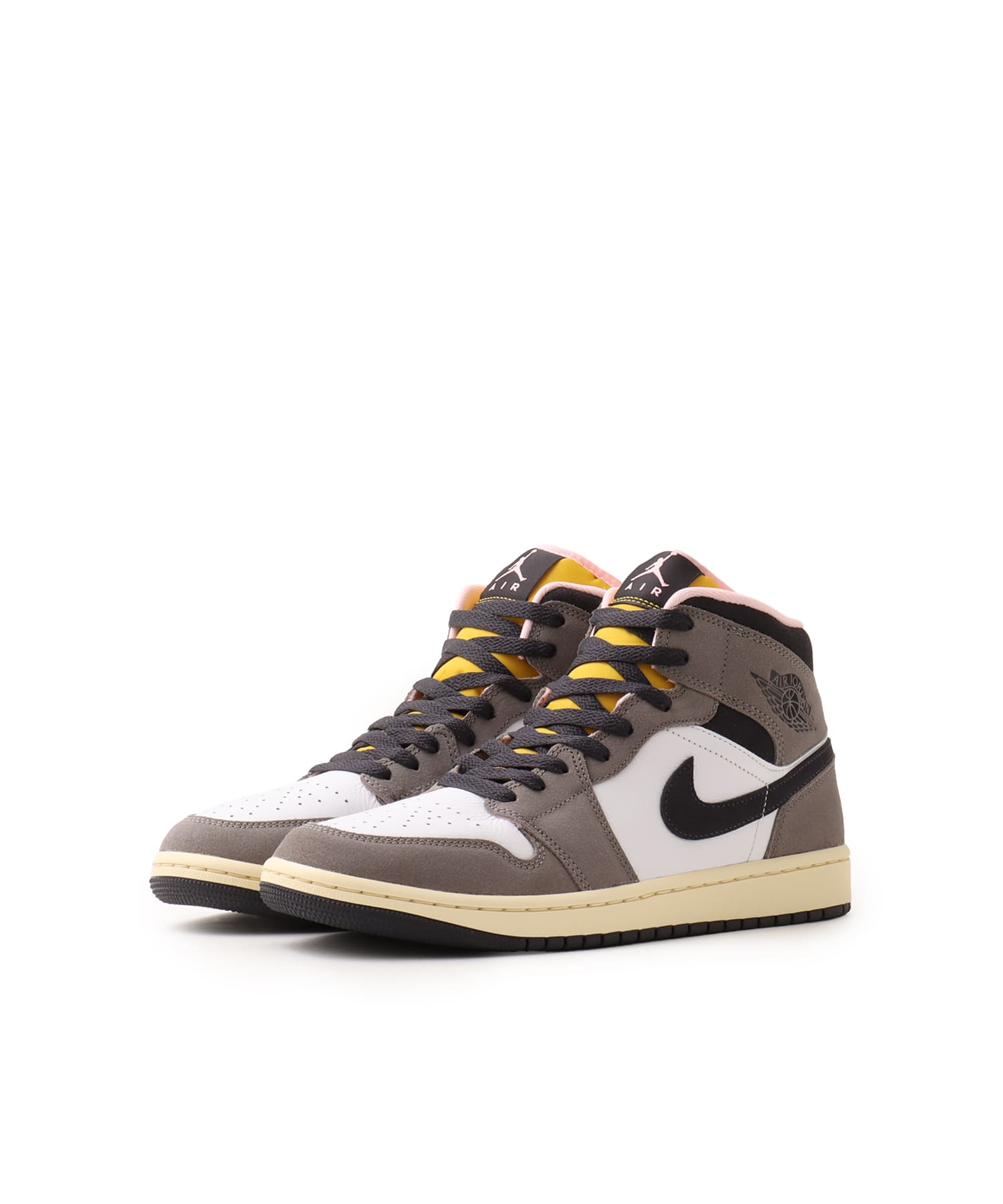 JORDAN BRAND AIR JORDAN 1 MID SE WHITE/OIL GREY-CAVE STONE-DARK