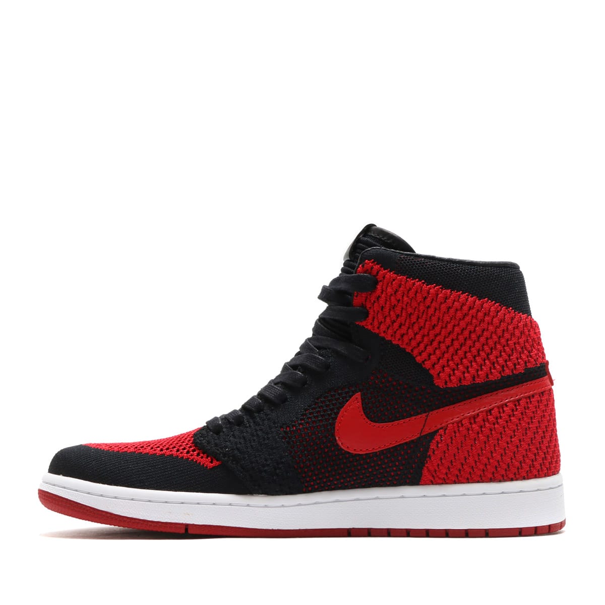 JORDAN BRAND AIR JORDAN 1 RETRO HI FLYKNIT BLACK/VARSITY RED-WHITE