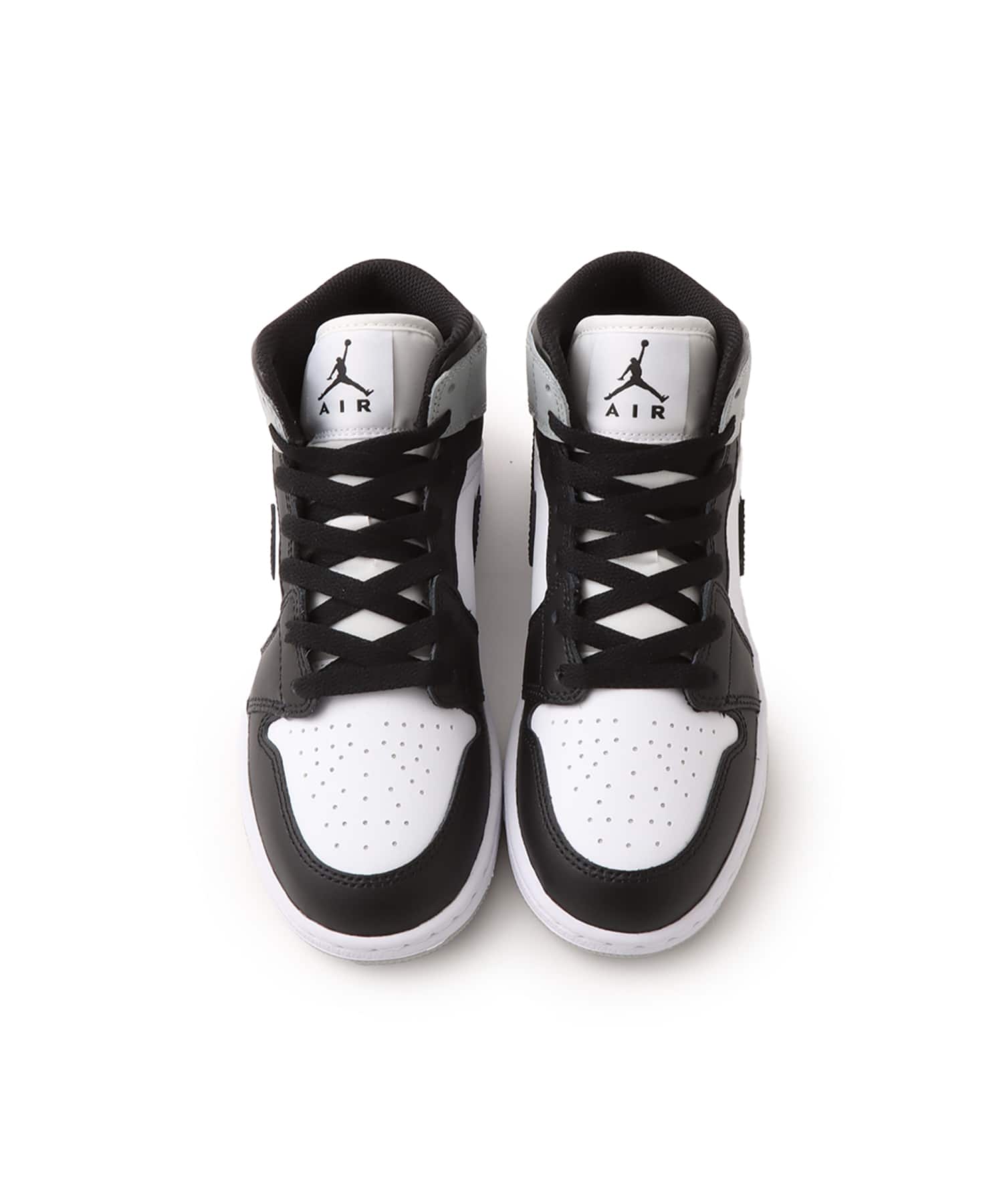 JORDAN BRAND AIR JORDAN 1 MID (GS) WHITE/BLACK-LT SMOKE GREY