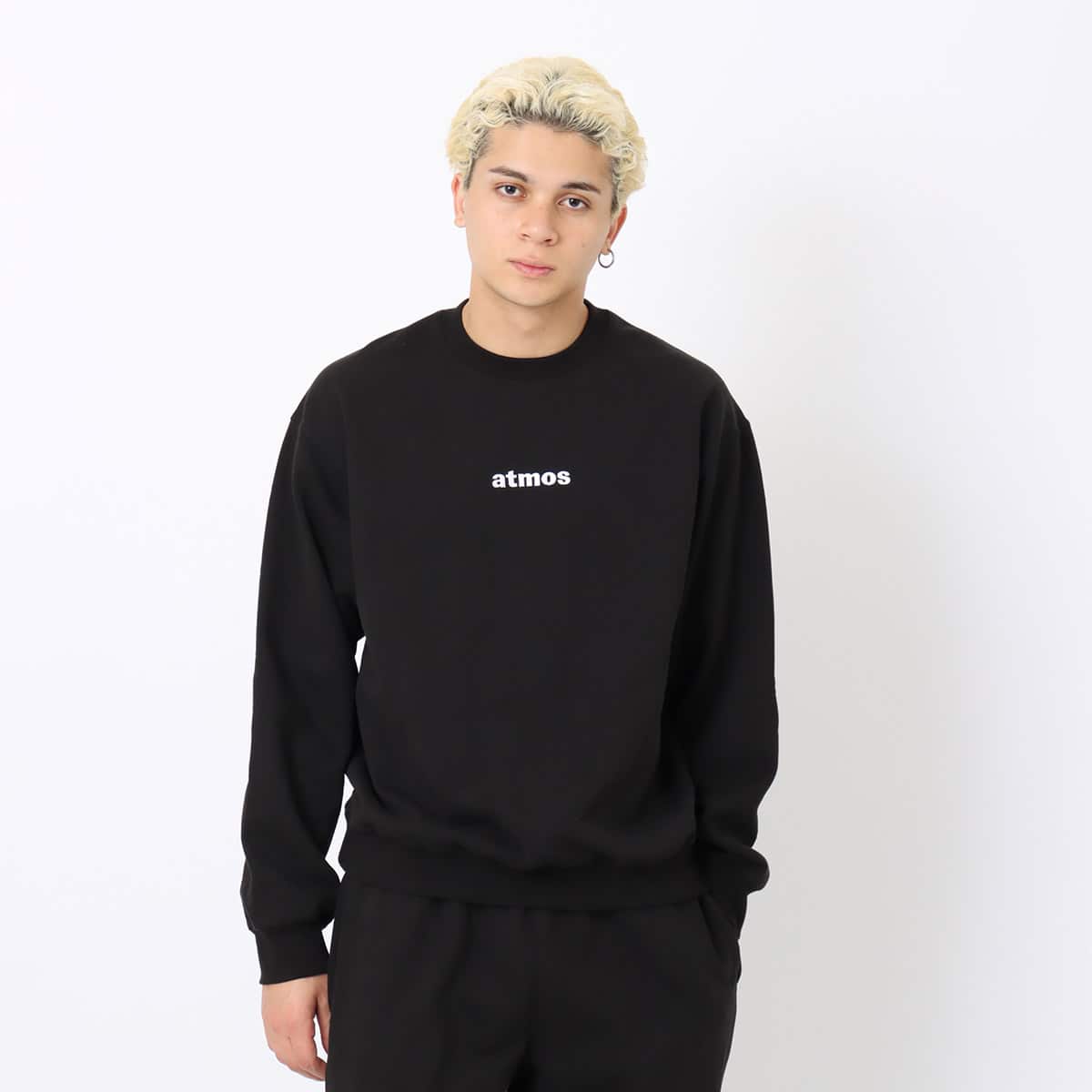 atmos Embroidery Classic Logo Crew Neck Sweatshirt BLACK（アトモス