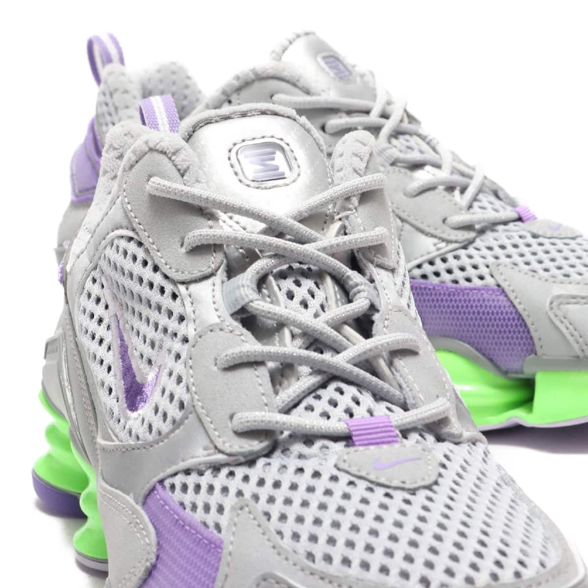 NIKE W SHOX TL NOVA SP MTLC PLATINUM/METALLIC SILVER-LIME BLAST