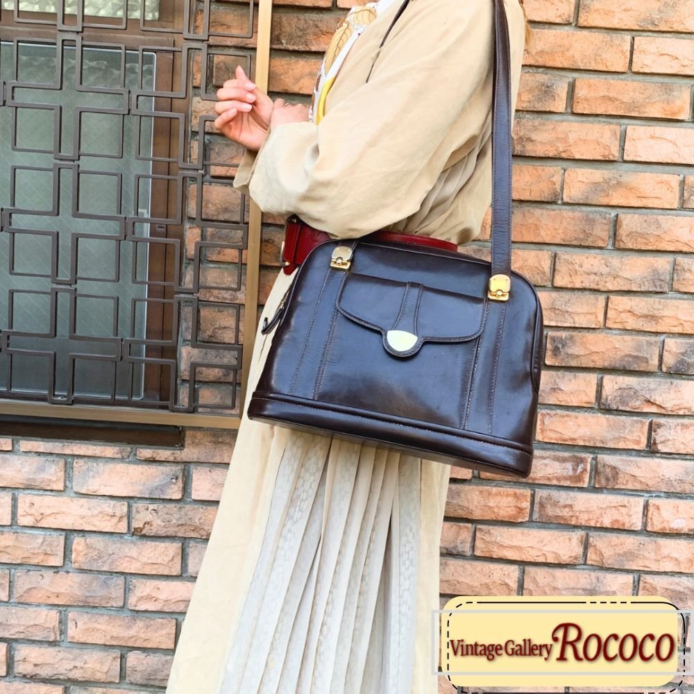 OLD Gucci 70sレア！逆三角プレート ボストンショルダー – Vintage