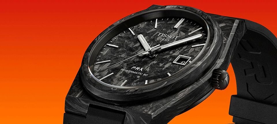 ティソのPRXコレクションにフォージドカーボンモデルが登場～文字盤の
