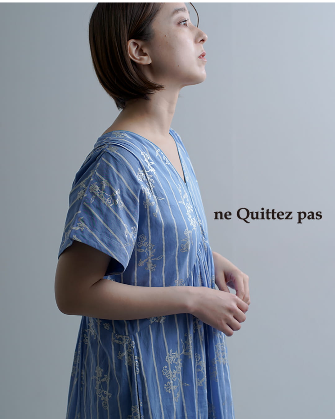 ne Quittez pas ヌキテパ コットンボイル ストライプ アネモネ箔