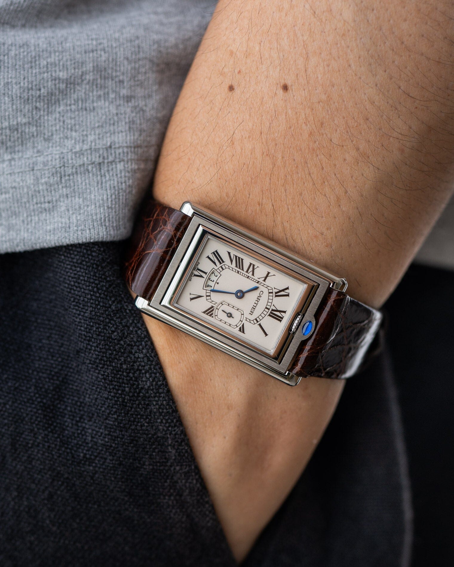カルティエCARTIER サントス ガルベSMコンビ12ミリ2コマ