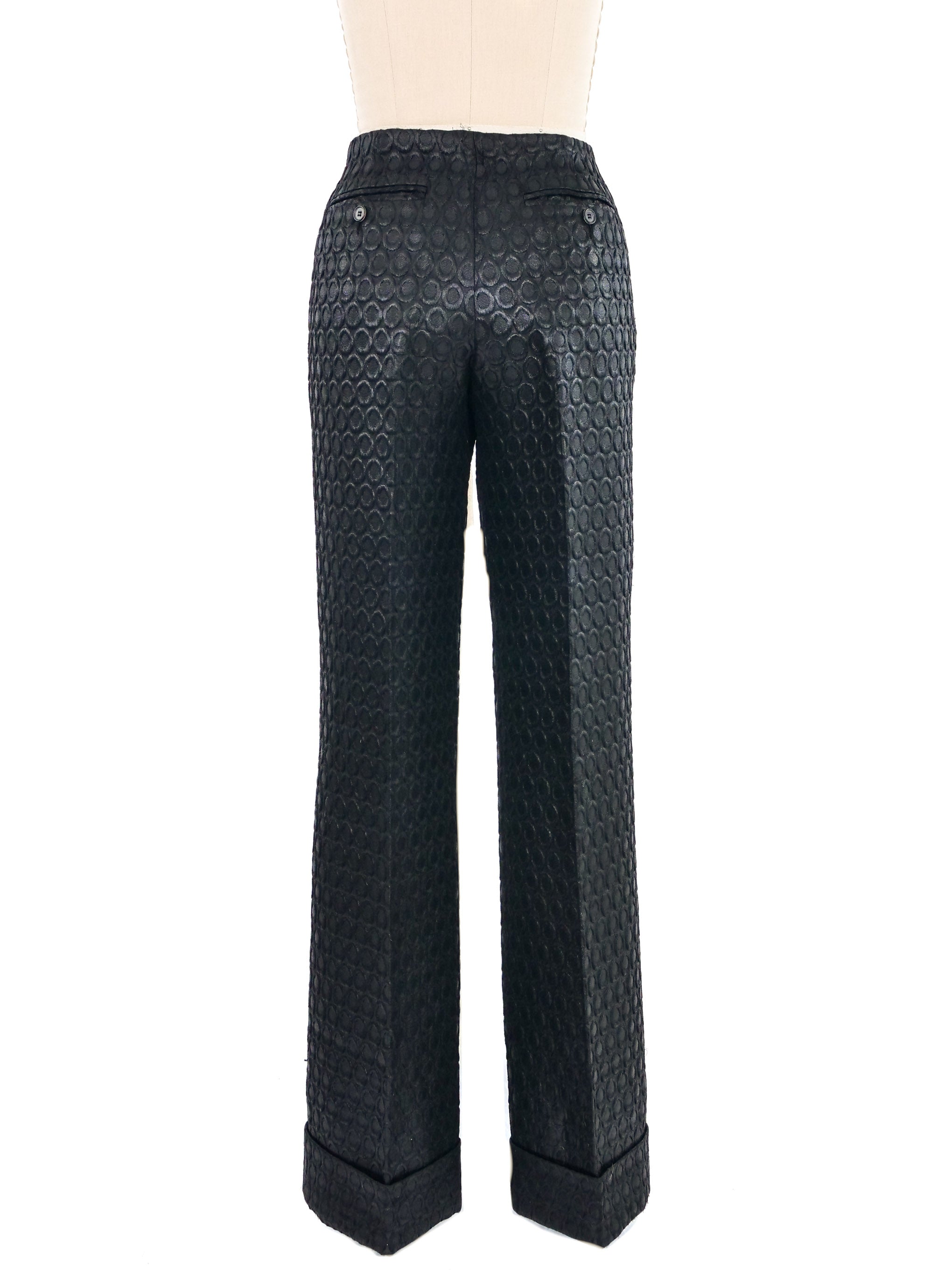 2002 Prada Brocade Wide Leg Trousers
