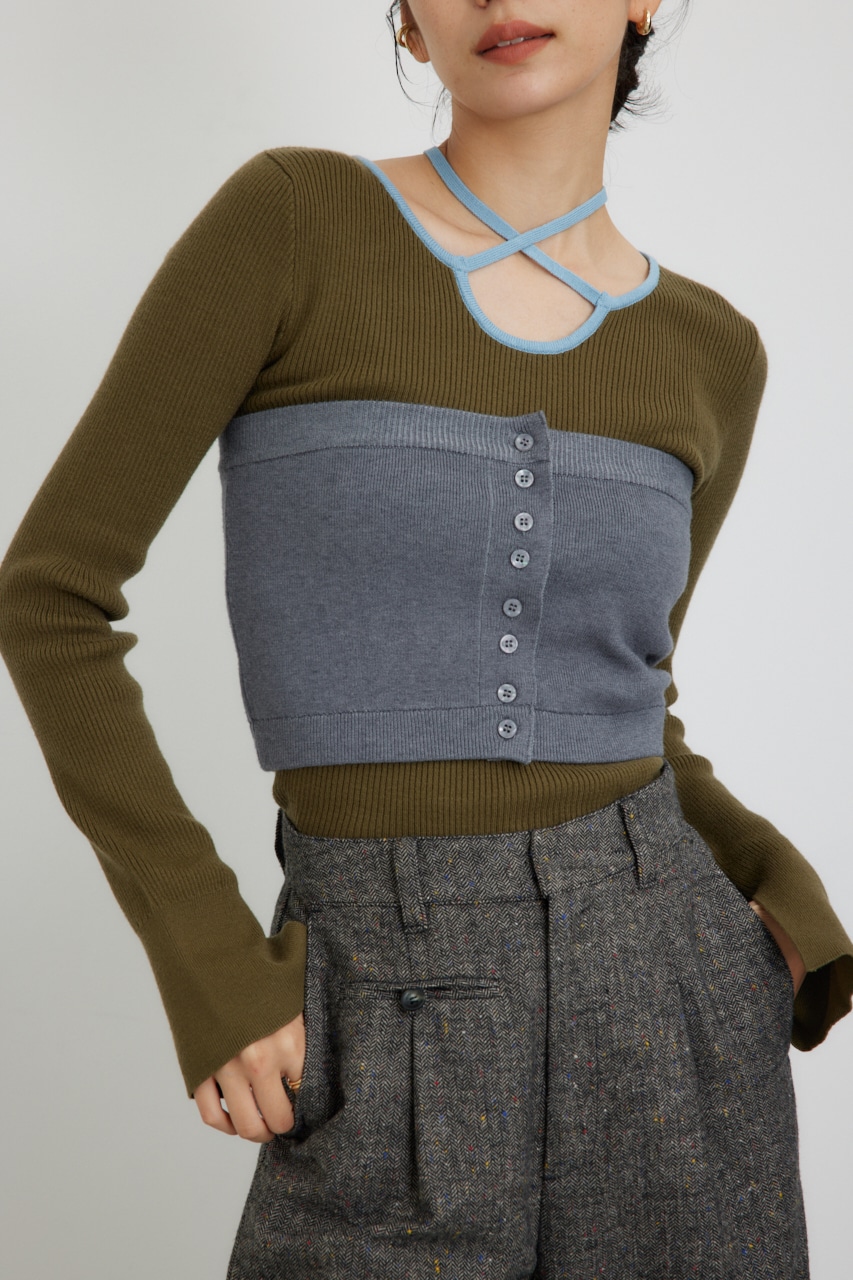 PLUS】ベストレイヤードホルターネックニット｜WOMEN｜250HAP70-175I
