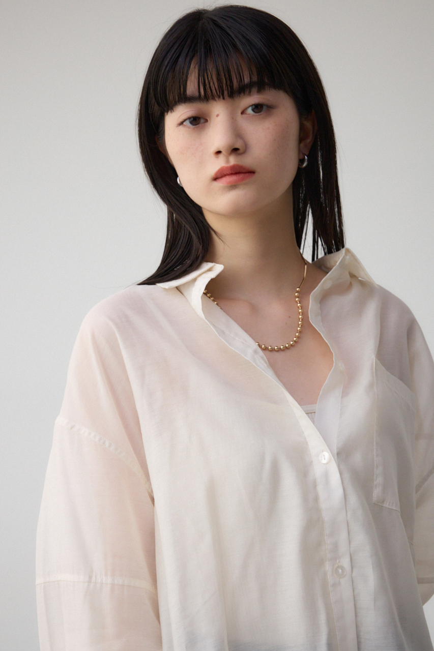 バックスリットシアーオーバーシャツ｜WOMEN｜250ISB30-082J｜AZUL BY