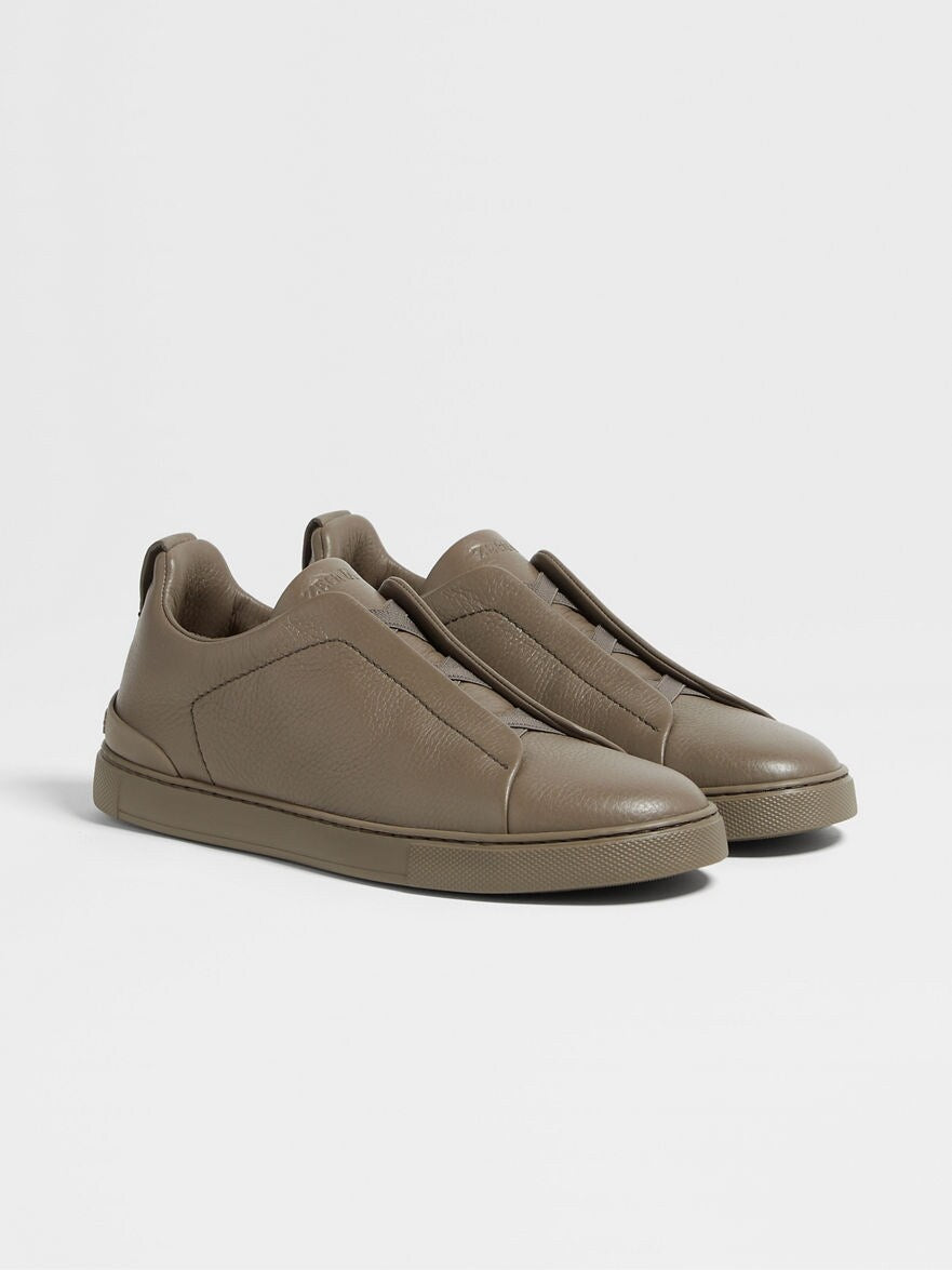 ZEGNA OLIVE GRN TRIPLE STITCH SNEAKER – Bratteli Family Stores