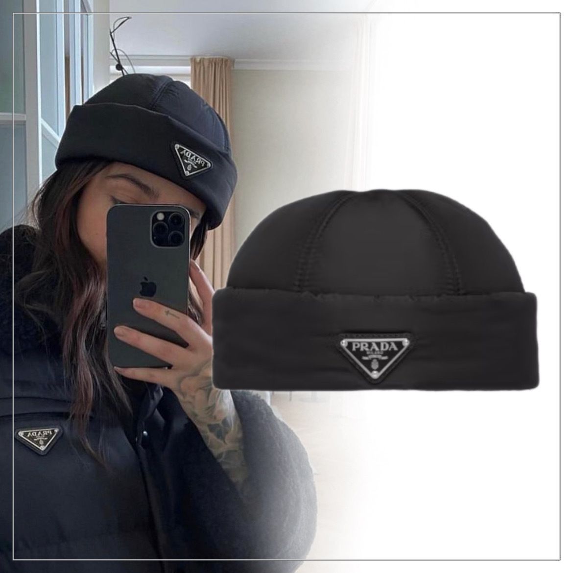 話題】PRADA◇Re-Nylon ロールキャップ ビーニー ユニセックス (PRADA