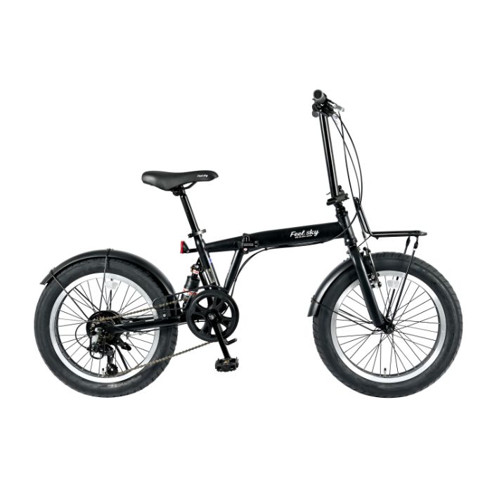 Feel sky 折畳FATバイク20×3.0 6段 ブラックの通販｜折り畳み自転車