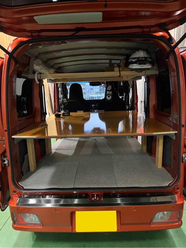 荷室の棚と脚立置き作成（ダイハツ ハイゼットカーゴ・S700V/S710V）by