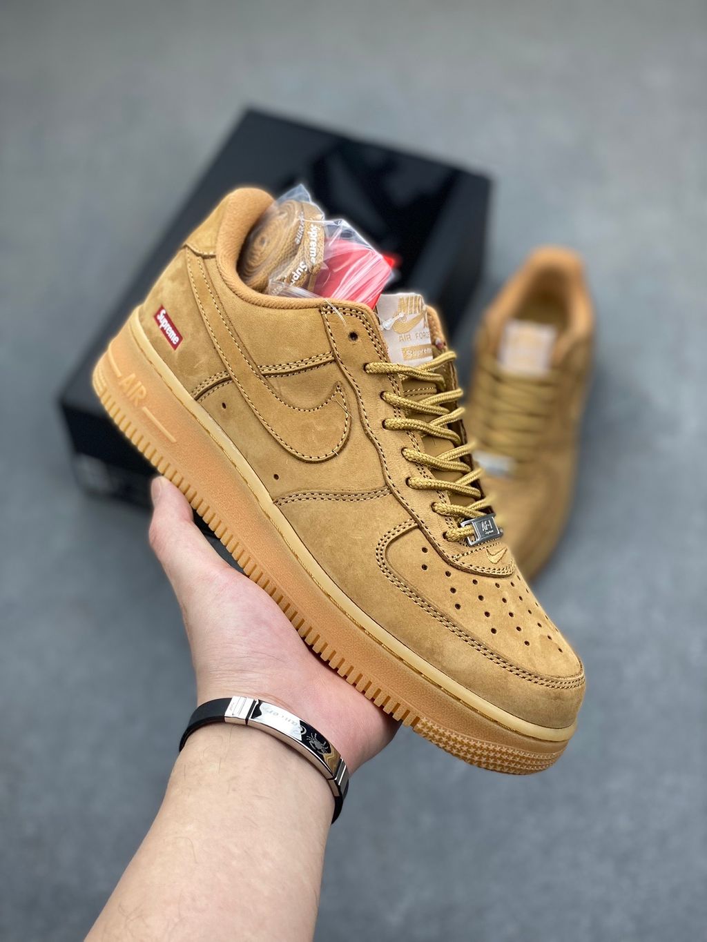 SUPREME X AIR FORCE 1 LOW SP 'BOX LOGO - WHEAT – Sneakerpulse