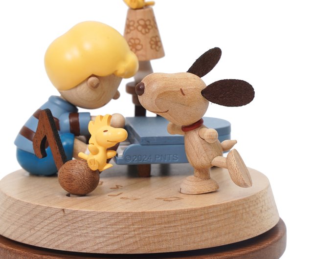 台湾 【スヌーピーとシェラード】PEANUTS マルチ回転オルゴール ウッ
