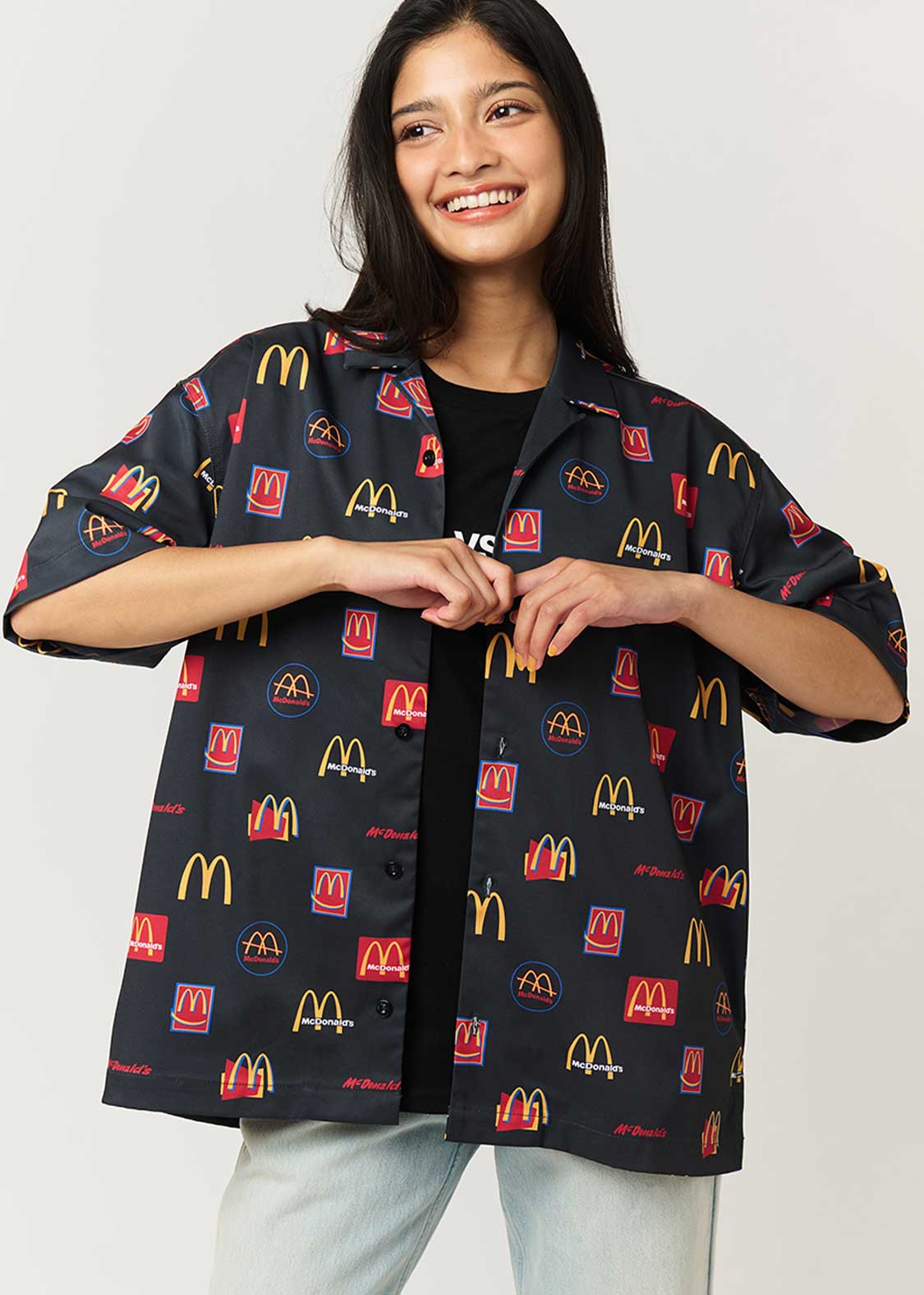 マクドナルドの思い出｜ビッグシルエットオープンカラーシャツ｜ユニ