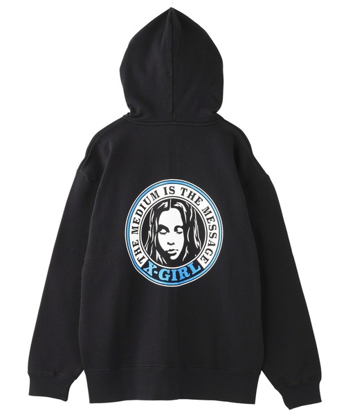 セール】CIRCLE LOGO AND FACE ZIP UP SWEAT HOODIE（パーカー）｜X