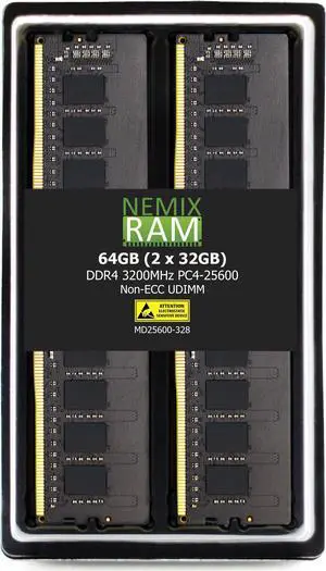 Crucial 64GB Kit (32GBx2) DDR4 3200 MT/s CL22 DIMM 288-Pin Memory