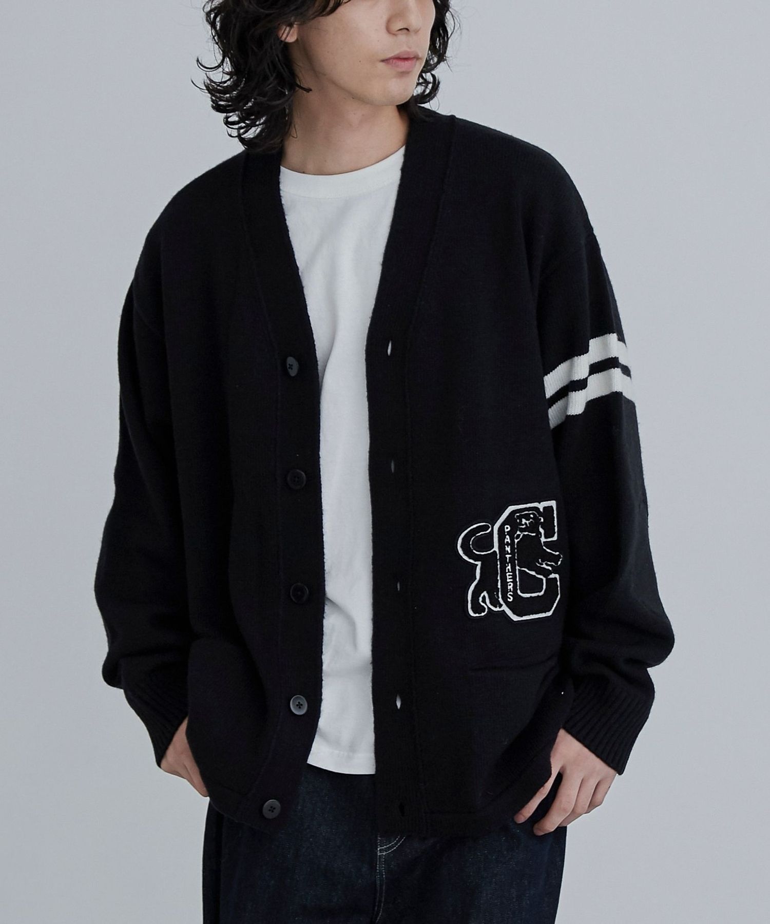 SKOOKUM×coen別注レタードカーディガン（WEB限定サイズ）