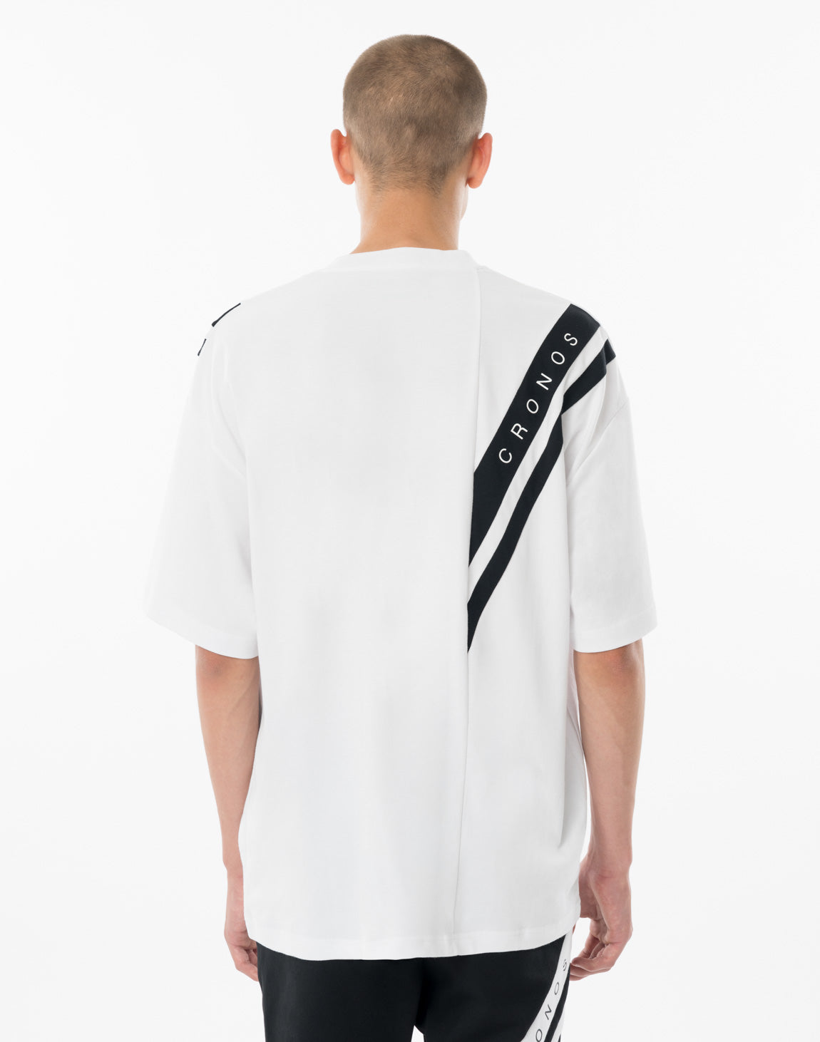 CRONOS SWITCHING OVERSIZE TEE【WHITE】