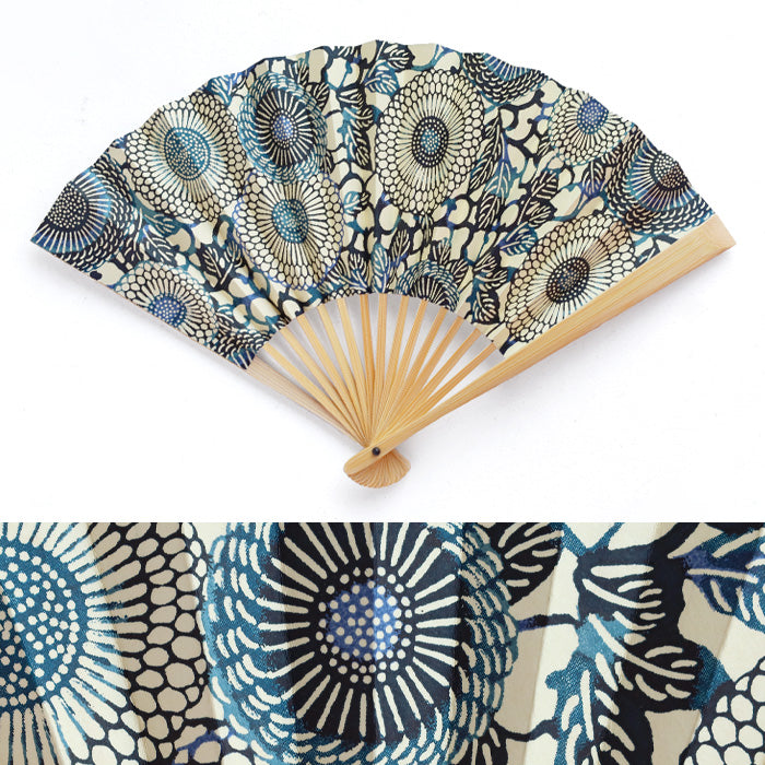 京都 尚雅堂 友禅 和紙 扇子 BK [SGD-FAN-BK] レディース 和柄 紙扇子