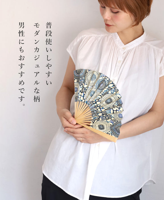 京都 尚雅堂 友禅 和紙 扇子 BK [SGD-FAN-BK] レディース 和柄 紙扇子