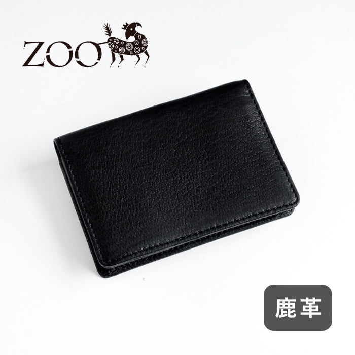 ZOO(ズー) 名刺入れ カードケース 鹿革 ホワイトテールディア ブラック