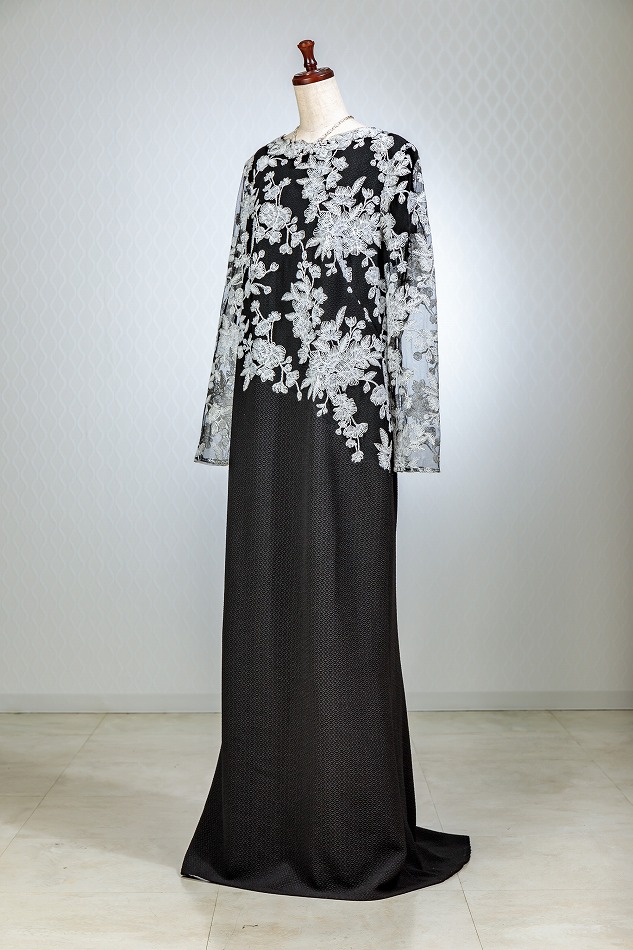 TADASHI SHOJI タダシショウジ バイオレット長袖ロングドレス