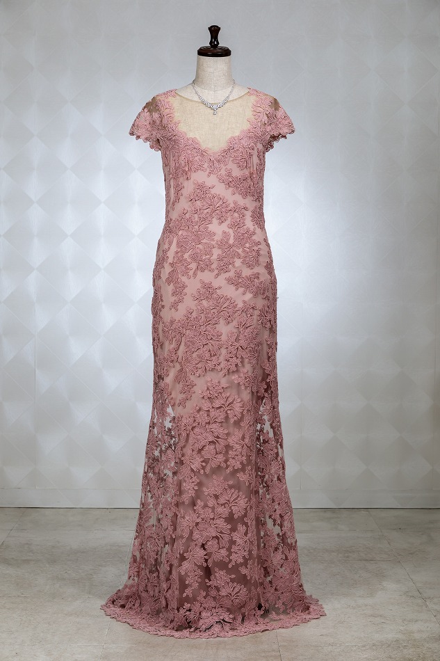 TADASHI SHOJI タダシショウジ YOKEチェリーピンクロングドレス | 結婚