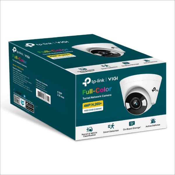 TP-Link】VIGI 5MPタレット型フルカラーネットワークカメラ（4mm