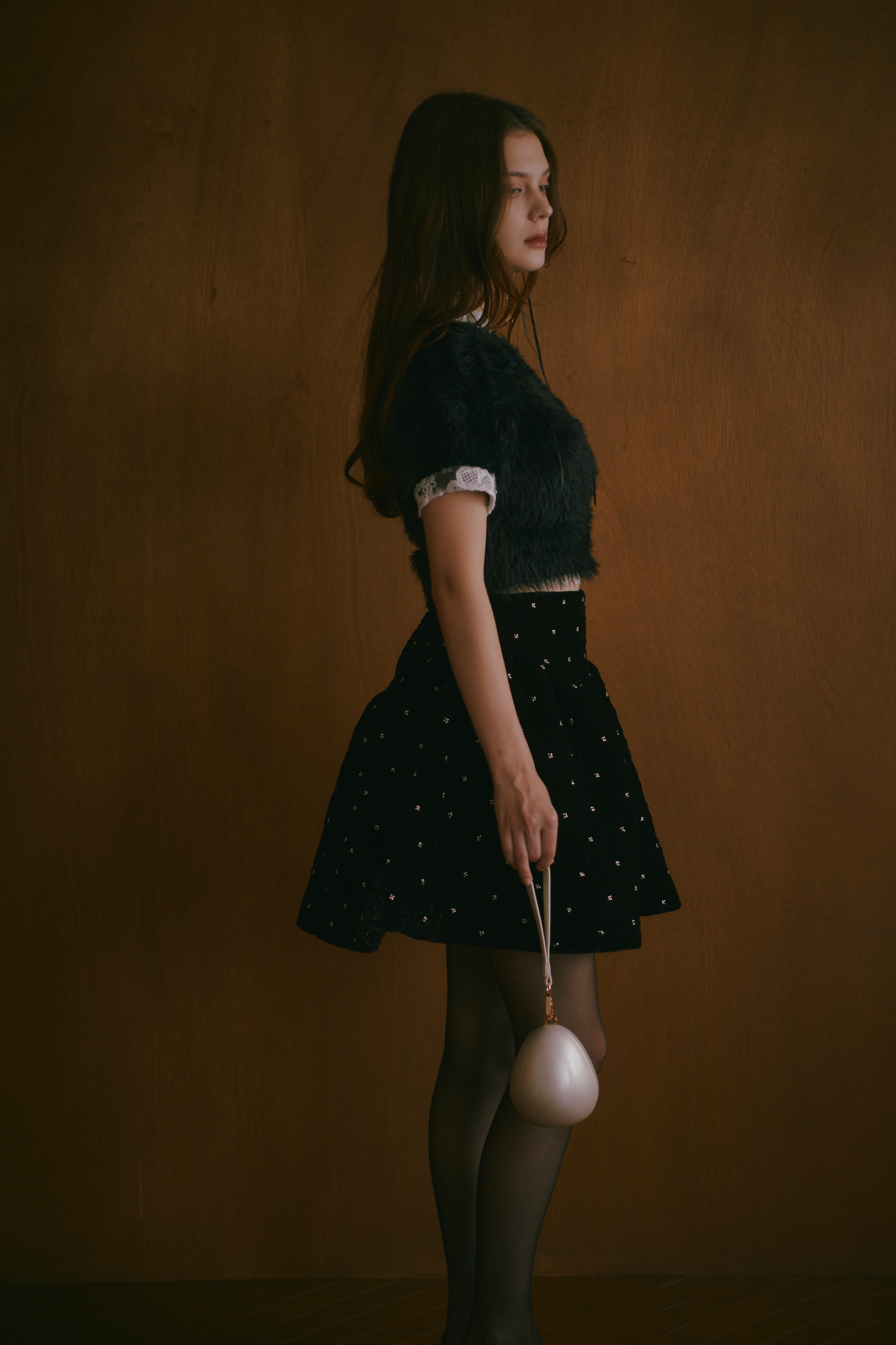 VELVET BEADS SKIRT