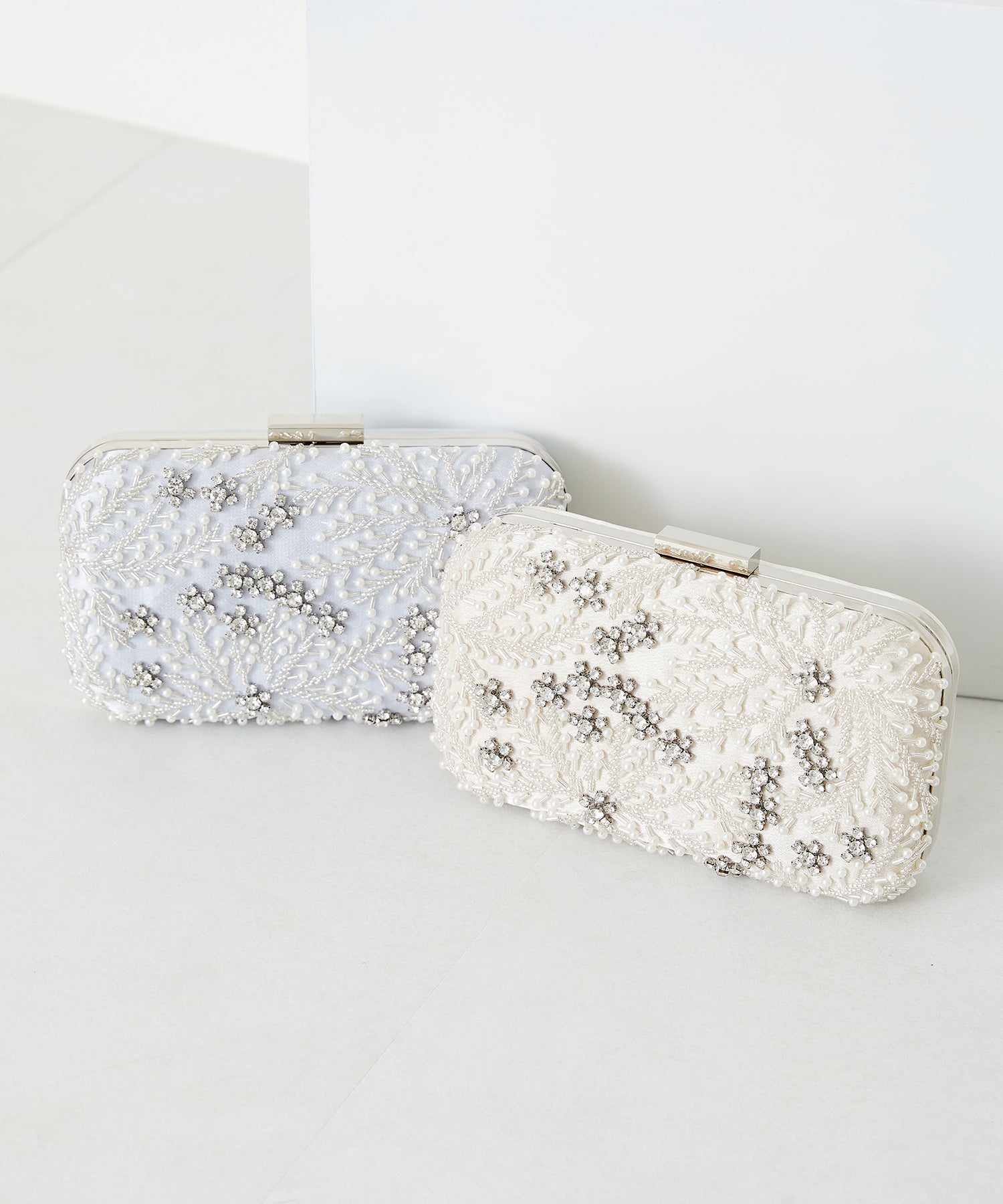 ビーズ刺繍ボックスクラッチバッグ/MOB008【結婚式/オケージョン
