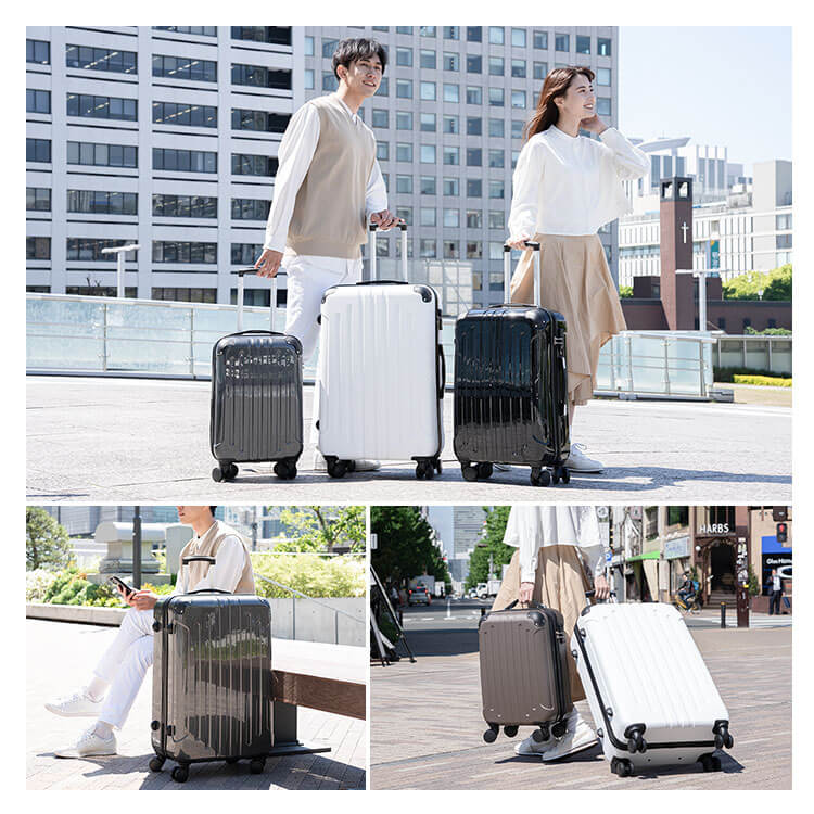 スーツケース Mサイズ 63L ブラック ツヤ KD-SCK アイリスオーヤマ