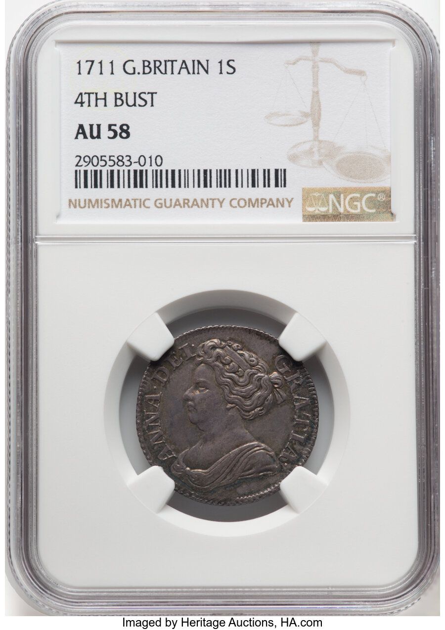 1711 イギリス 1シリング4th Bust ANNA DEL GRATIA 1 Shilling - Anne