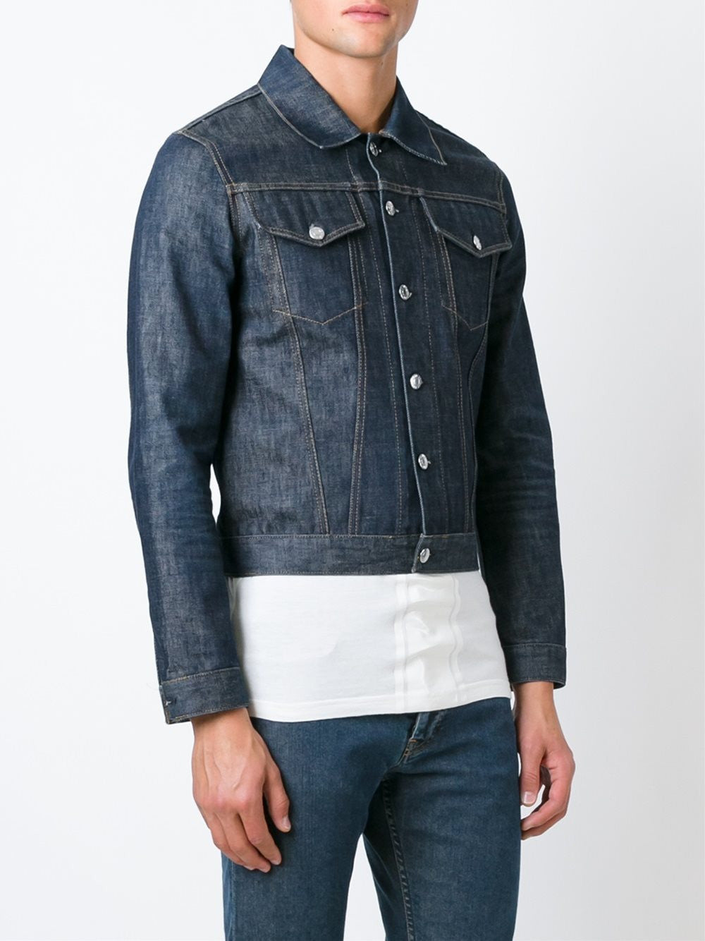 Helmut Lang 1999 Heavy Broken-In Raw Denim Classic 2 Pocket Jacket