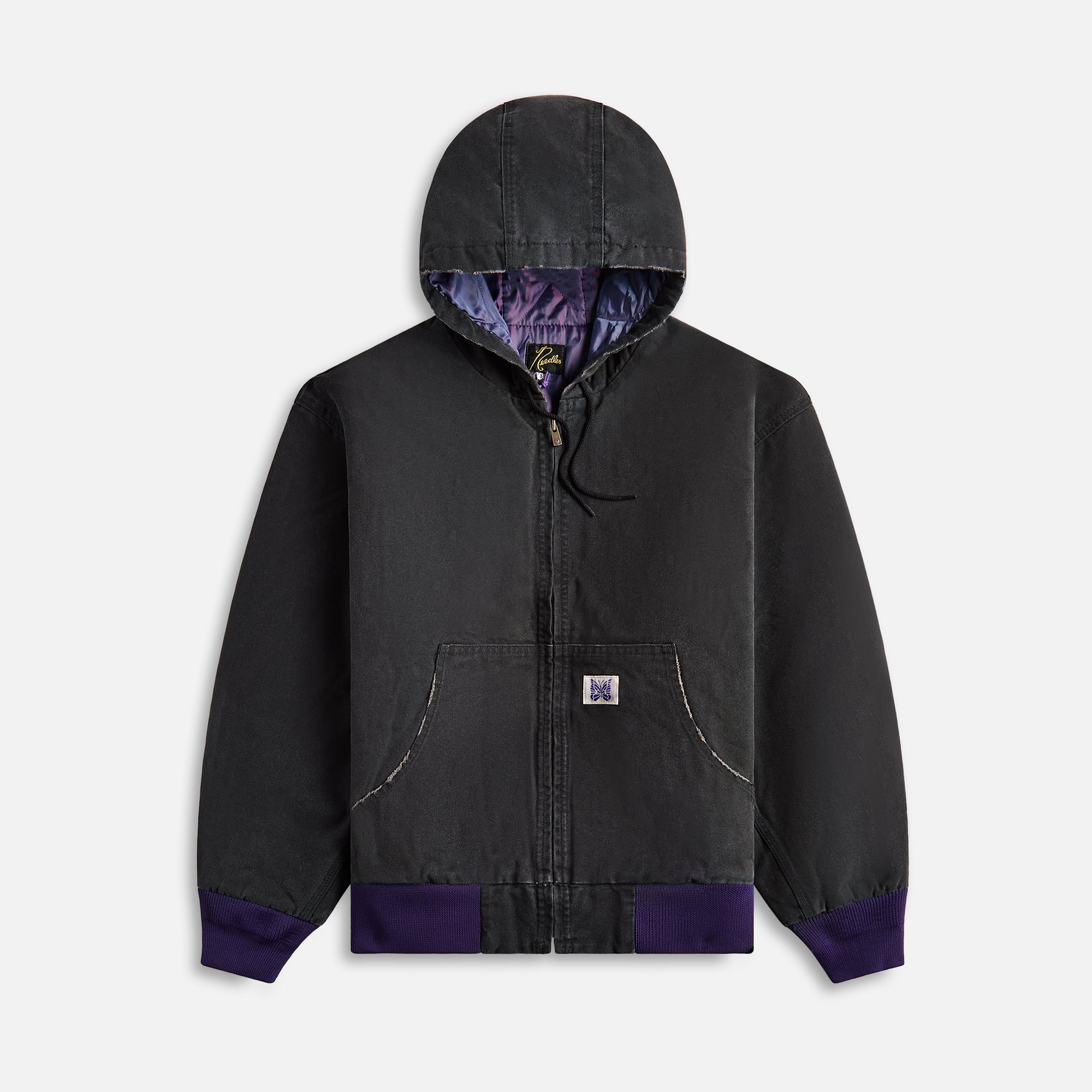 Needles Zipped Work Hoody 11Oz Cotton Oxford - Black – Kith Europe