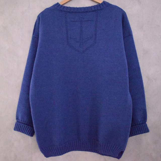 VINTAGE ガンジーセーター BLUEガンジーセーター ニット ウール 青
